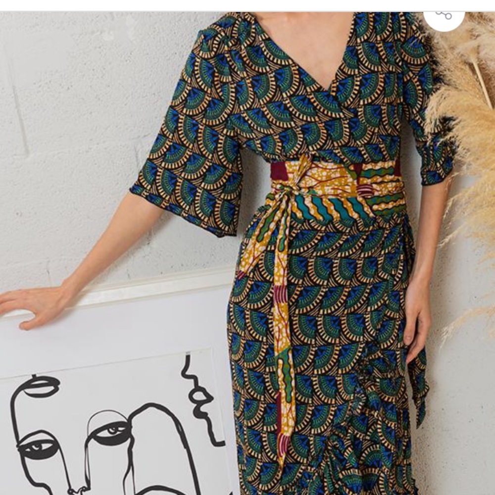 Silk & Salt JOURNEY MAXIWRAP DRESS AFRICAN PEACOCK
